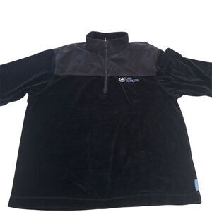 Vintage Ecko Function Men's XL Black Fleece Pullover with Faux Suade Mock Neck